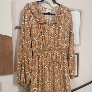 Floral Print Long Sleeve Dress